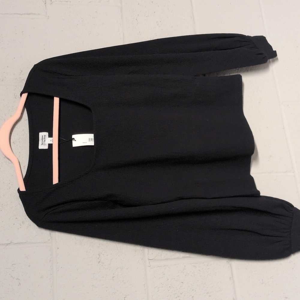 The Drop Lucyswhims Women's Ribbed Square Neck Balloon Long Sleeve Lucy Top NWT - Picture 6 of 13